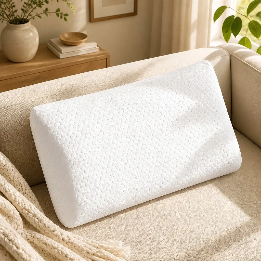 Memory Foam Orthopaedic Pillow Neck Support 60cm x 40cm White