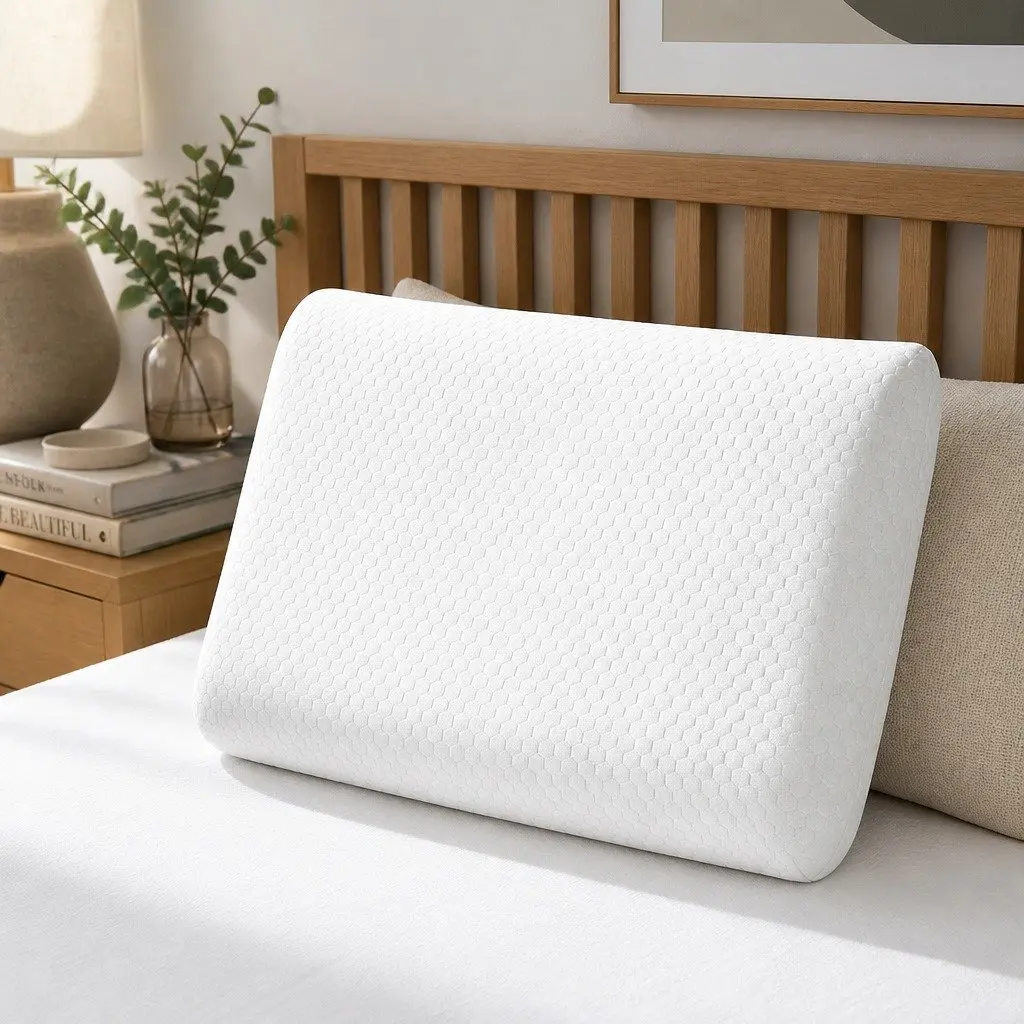 Memory Foam Orthopaedic Pillow Neck Support 60cm x 40cm White