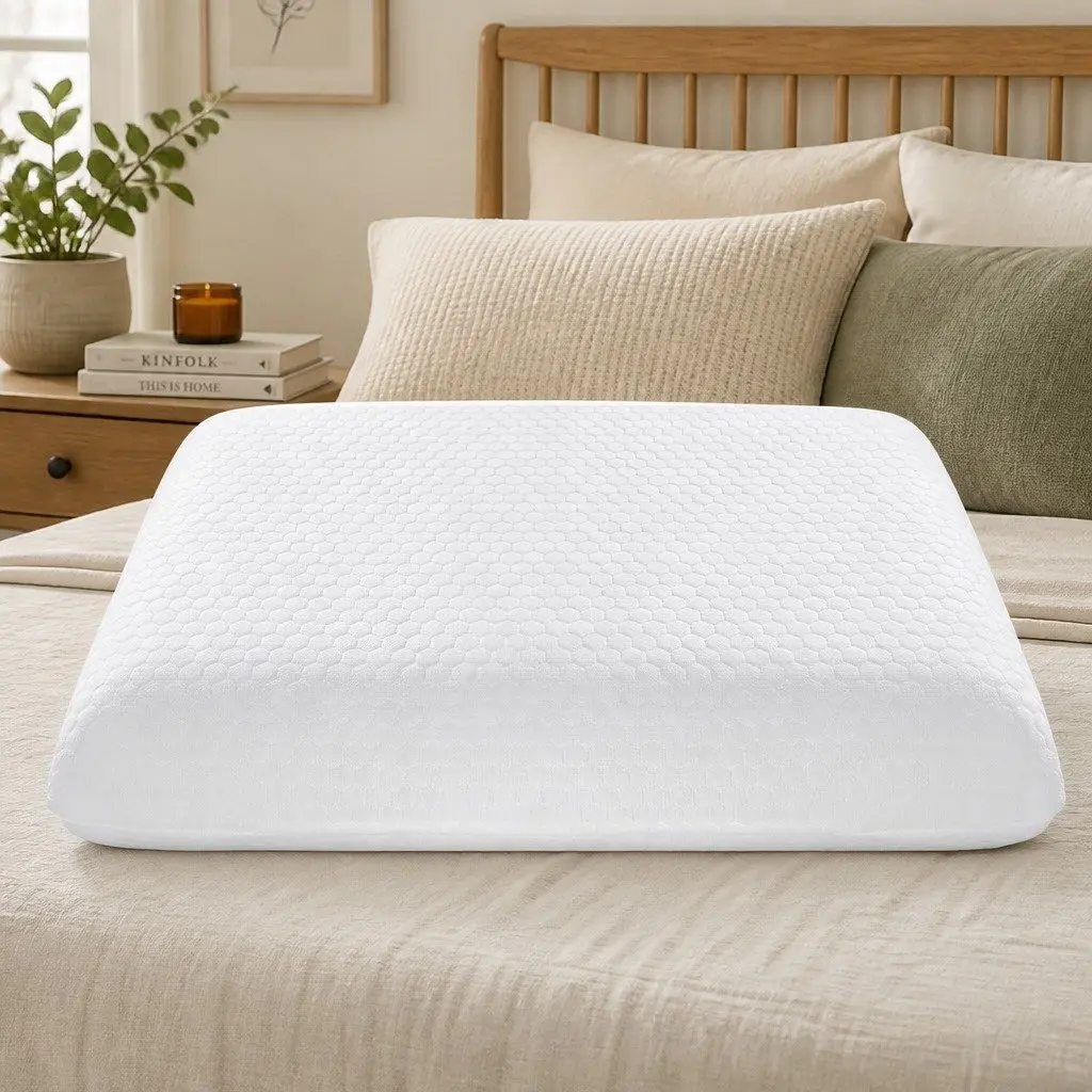 Memory Foam Orthopaedic Pillow Neck Support 60cm x 40cm White