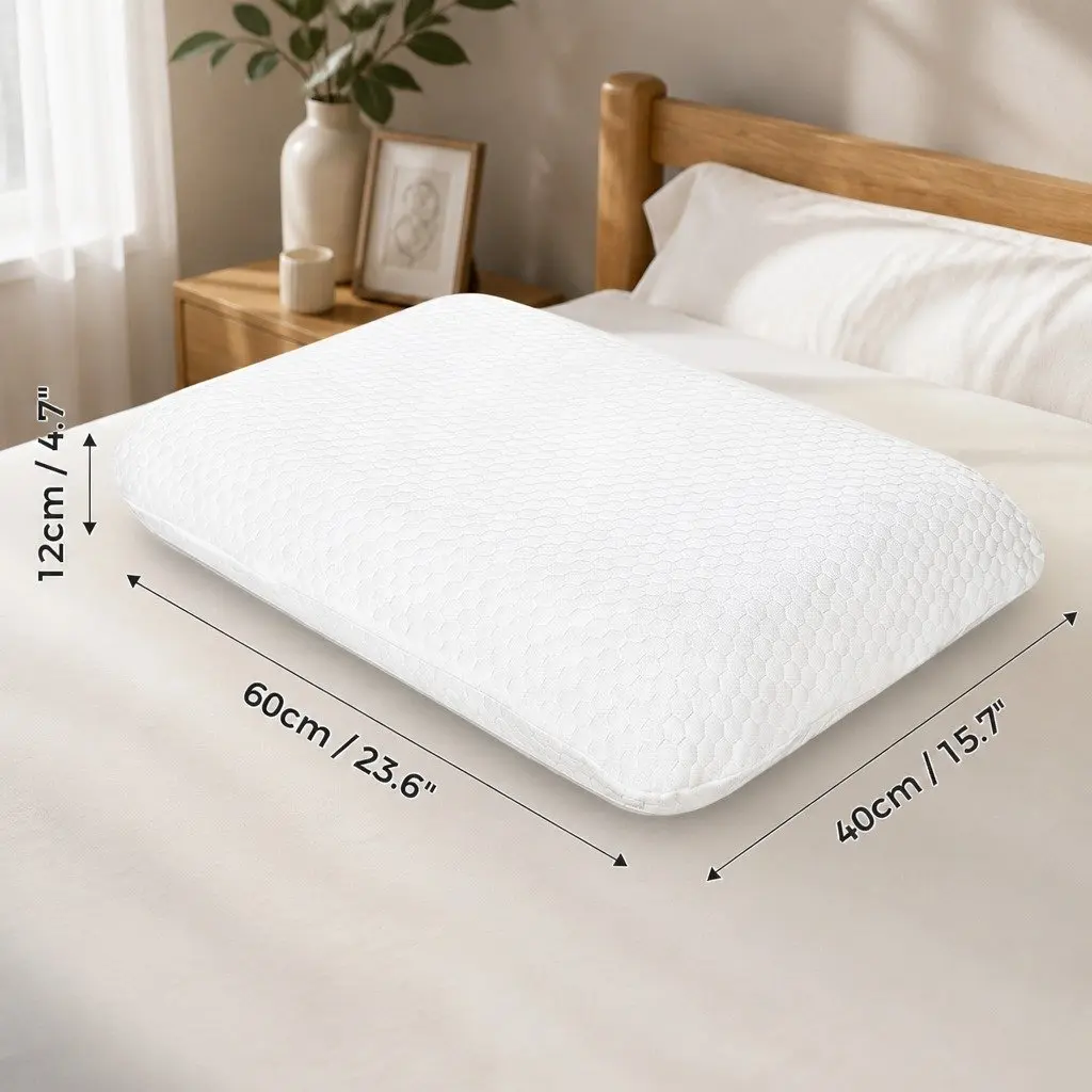 Memory Foam Orthopaedic Pillow Neck Support 60cm x 40cm White