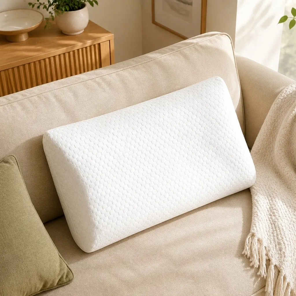 Memory Foam Orthopaedic Pillow Neck Support 60cm x 40cm White