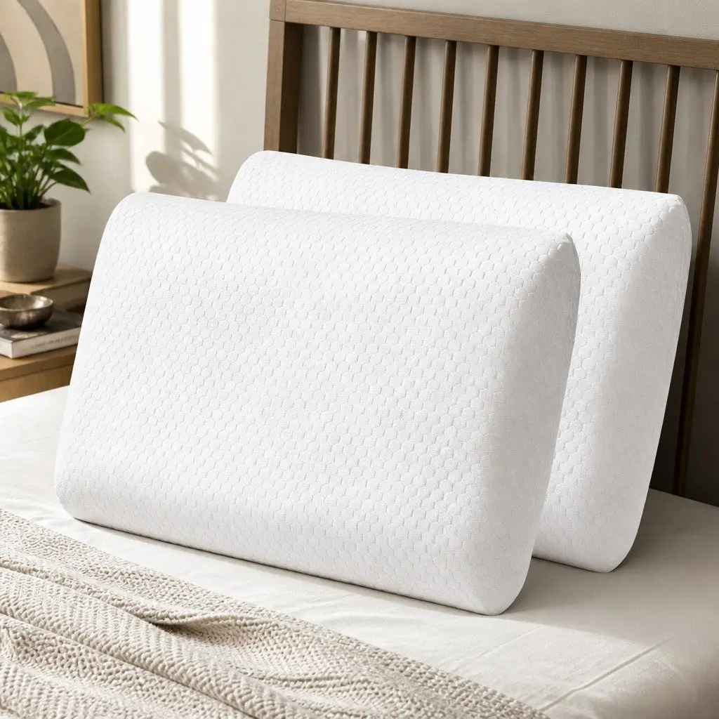 Memory Foam Orthopaedic Pillow Neck Support 60cm x 40cm White