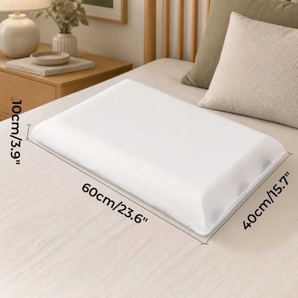 Memory Foam Pillow Neck Shoulder Support Ergonomic 60cm x 40cm White