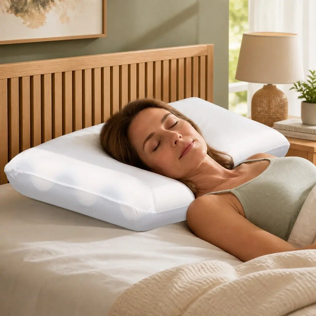 Memory Foam Pillow Neck Shoulder Support Ergonomic 60cm x 40cm White