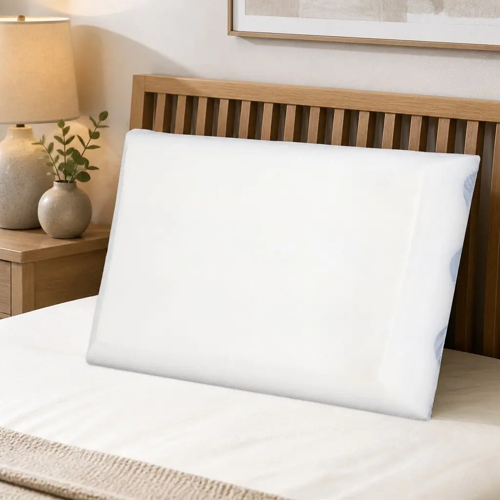 Memory Foam Pillow Neck Shoulder Support Ergonomic 60cm x 40cm White