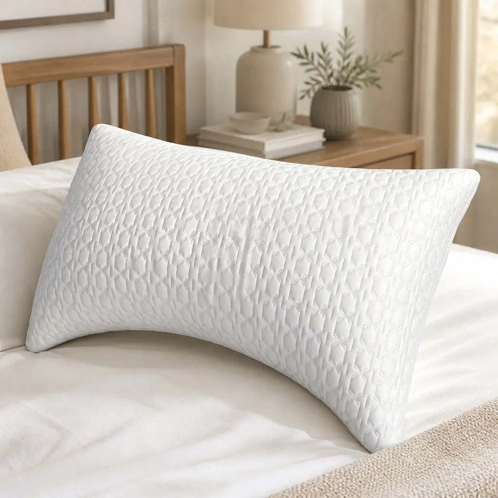 Memory Foam Pillow Neck Pain Relief Adjustable Loft Ergonomic Contour Side Sleeper White