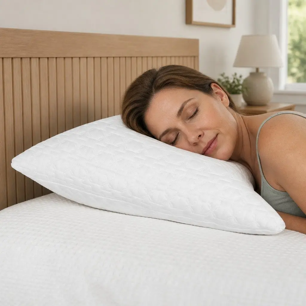 Memory Foam Pillow Neck Pain Relief Adjustable Loft Ergonomic Contour Side Sleeper White
