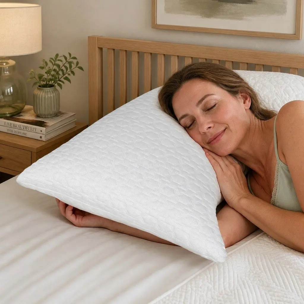 Memory Foam Pillow Neck Pain Relief Adjustable Loft Ergonomic Contour Side Sleeper White