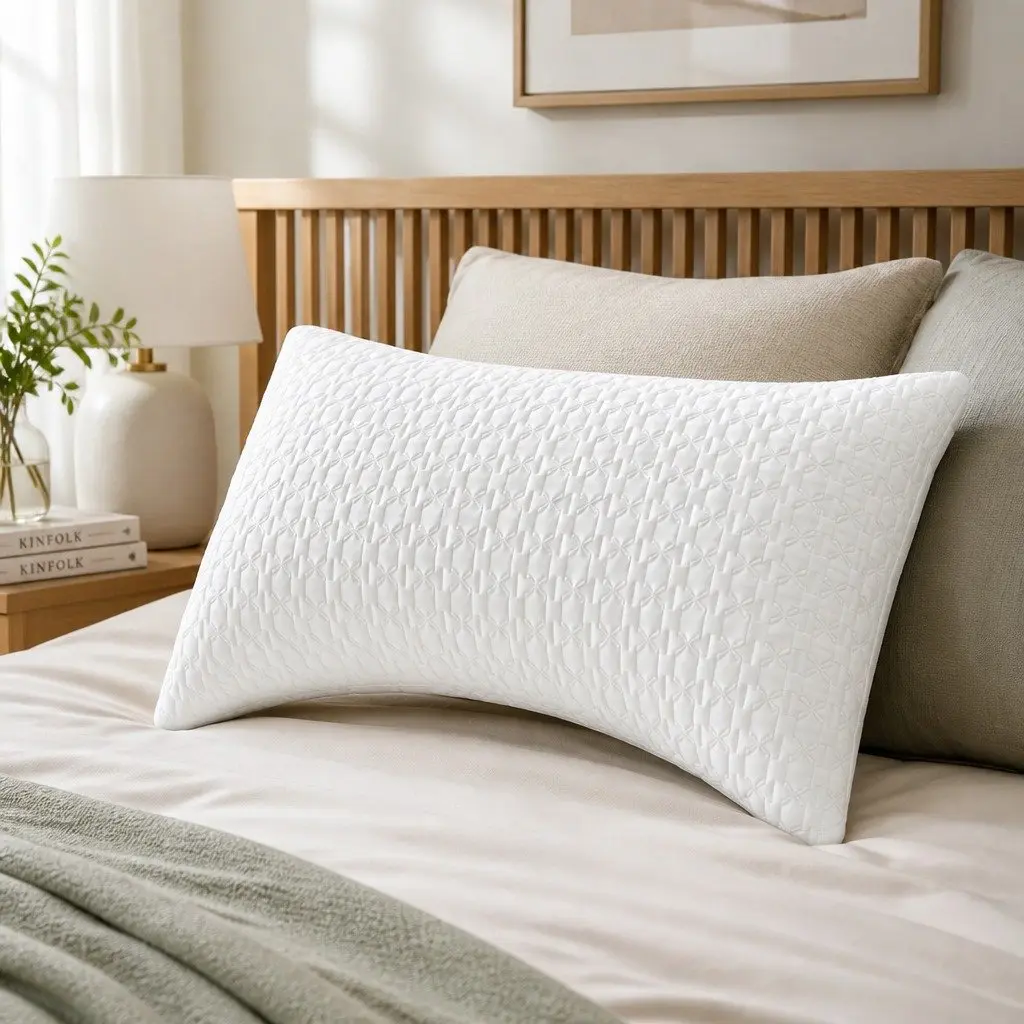 Memory Foam Pillow Neck Pain Relief Adjustable Loft Ergonomic Contour Side Sleeper White