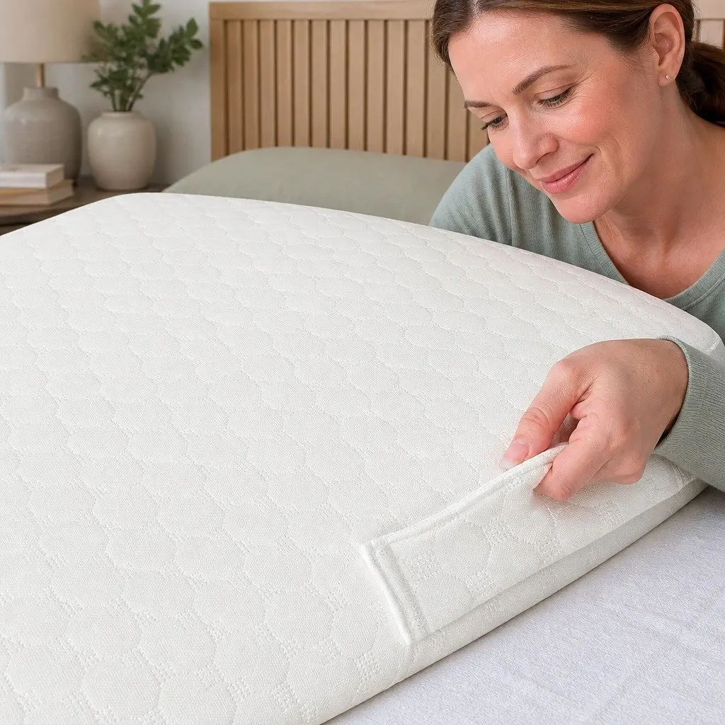 Adjustable Memory Foam Bed Wedge Pillow Orthopedic Support 24 Inch White and Grey Three in One