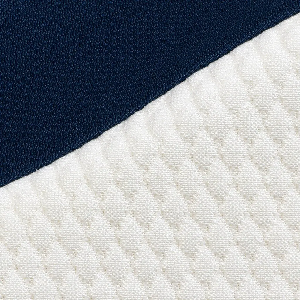Memory Foam Cervical Pillow Neck Support Ergonomic Sleep Comfort 60cm x 38cm White and Blue