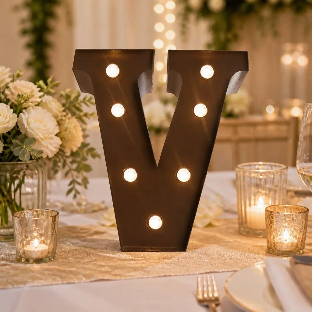 LED Metal Letter Lights Free Standing Marquee Alphabet for Party Wedding Home Decor