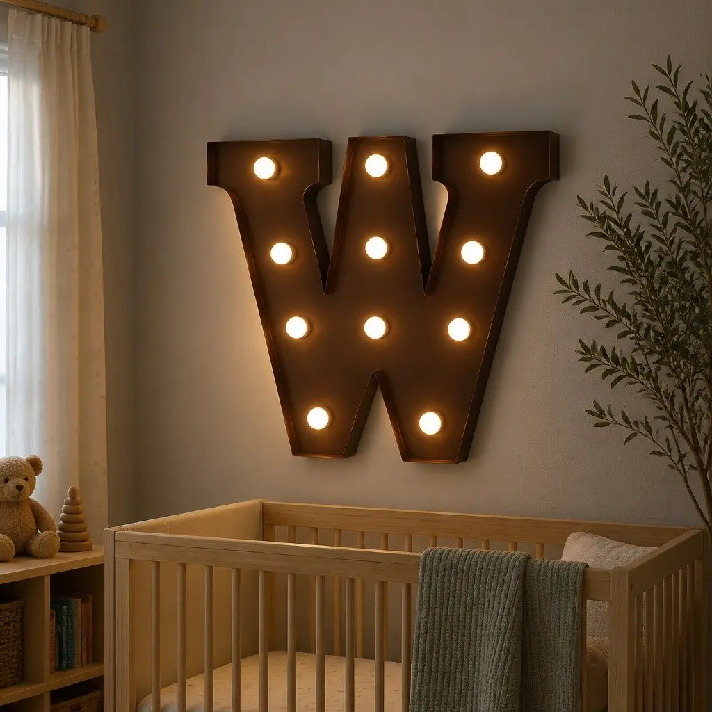 LED Metal Letter Light Free Standing Marquee Alphabet Home Decor