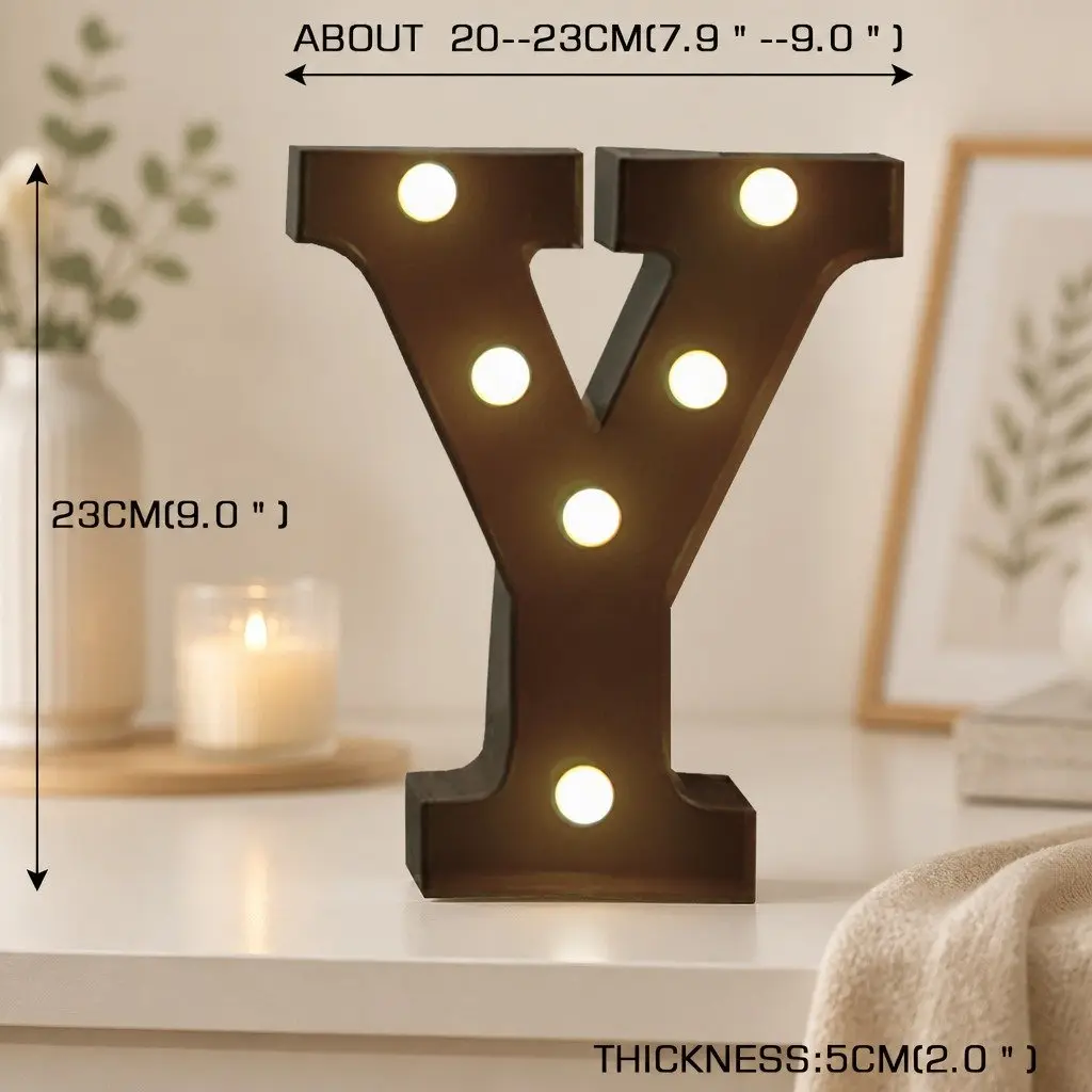 LED Metal Letter Light Free Standing Alphabet Home Decoration Size Refer to Product Images