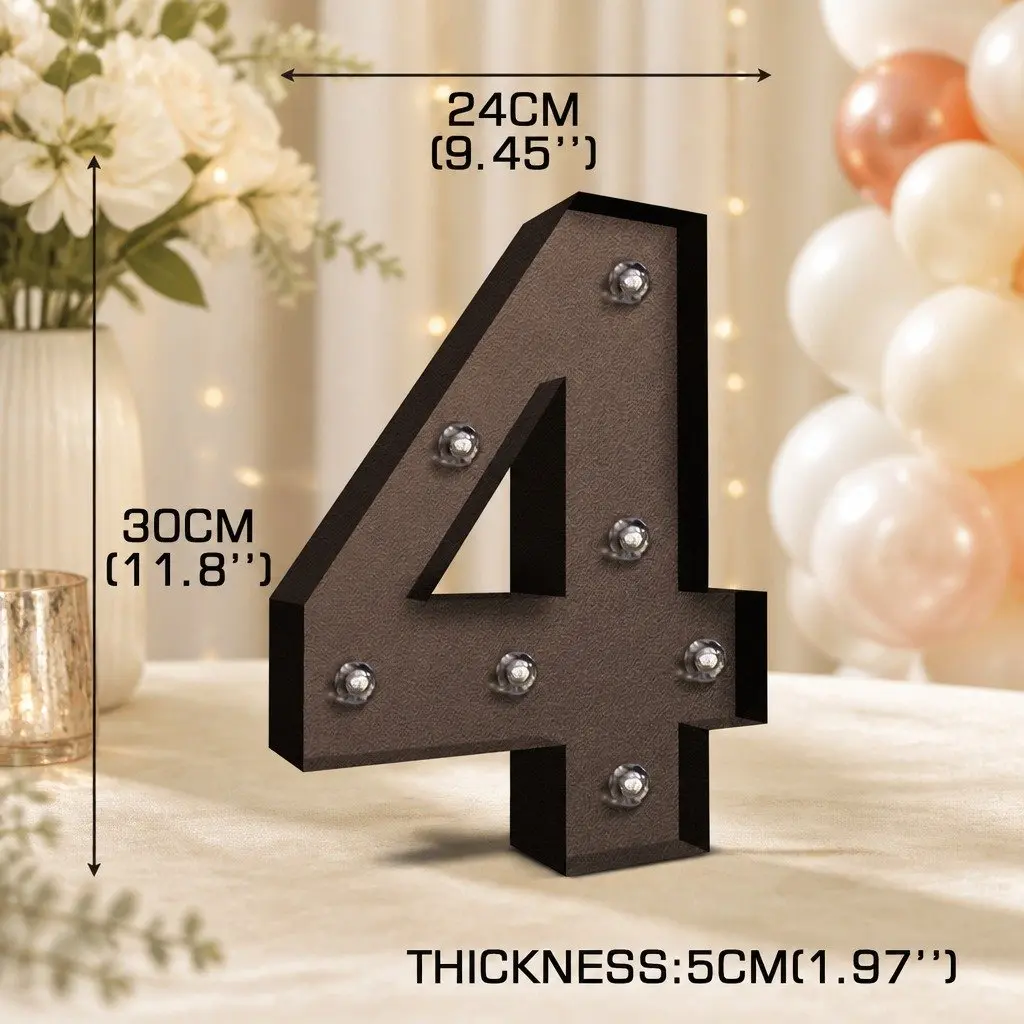 LED Metal Number Light Free Standing Marquee Style Party Wedding Decoration