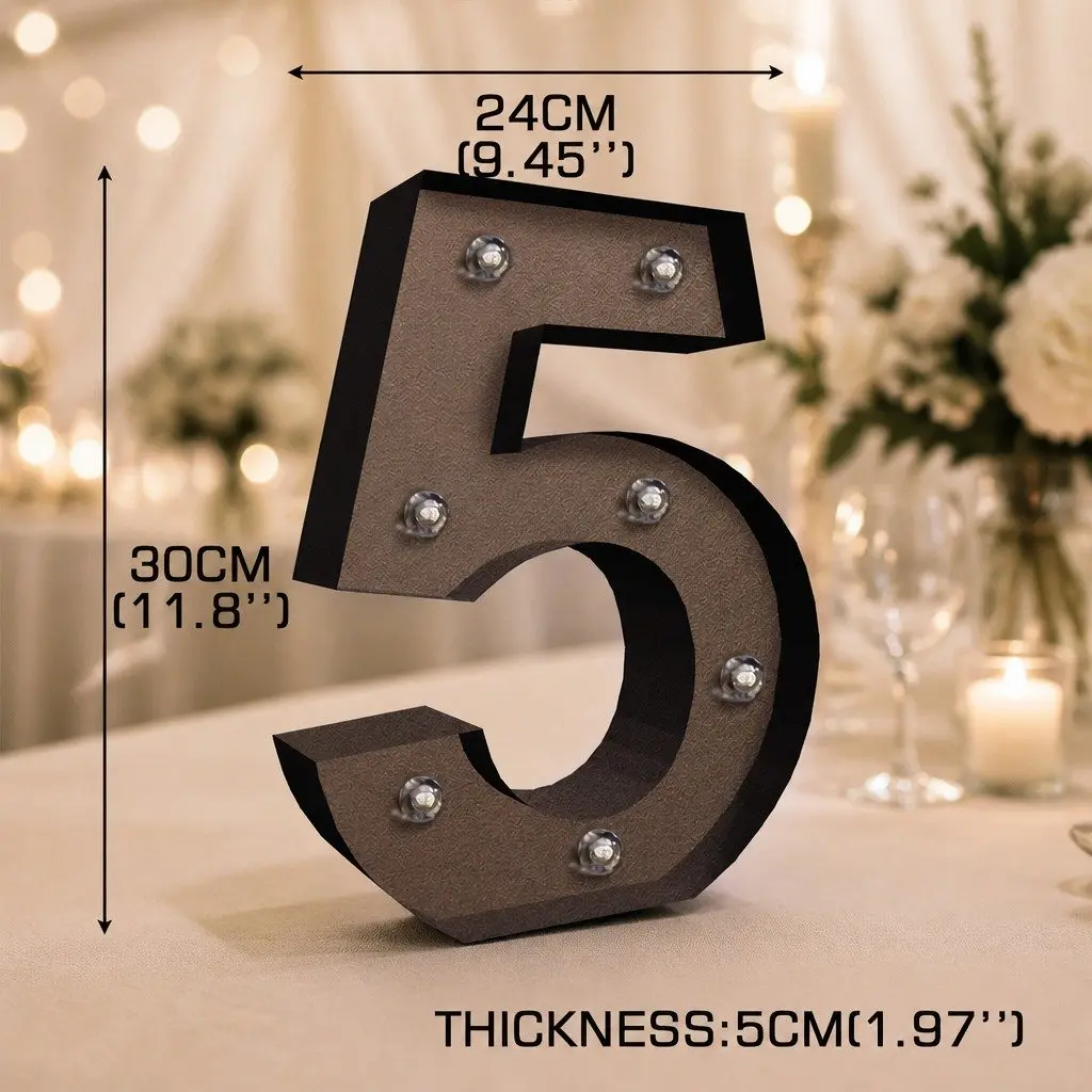 LED Metal Number Light Free Standing Marquee Display Wedding Party Decoration