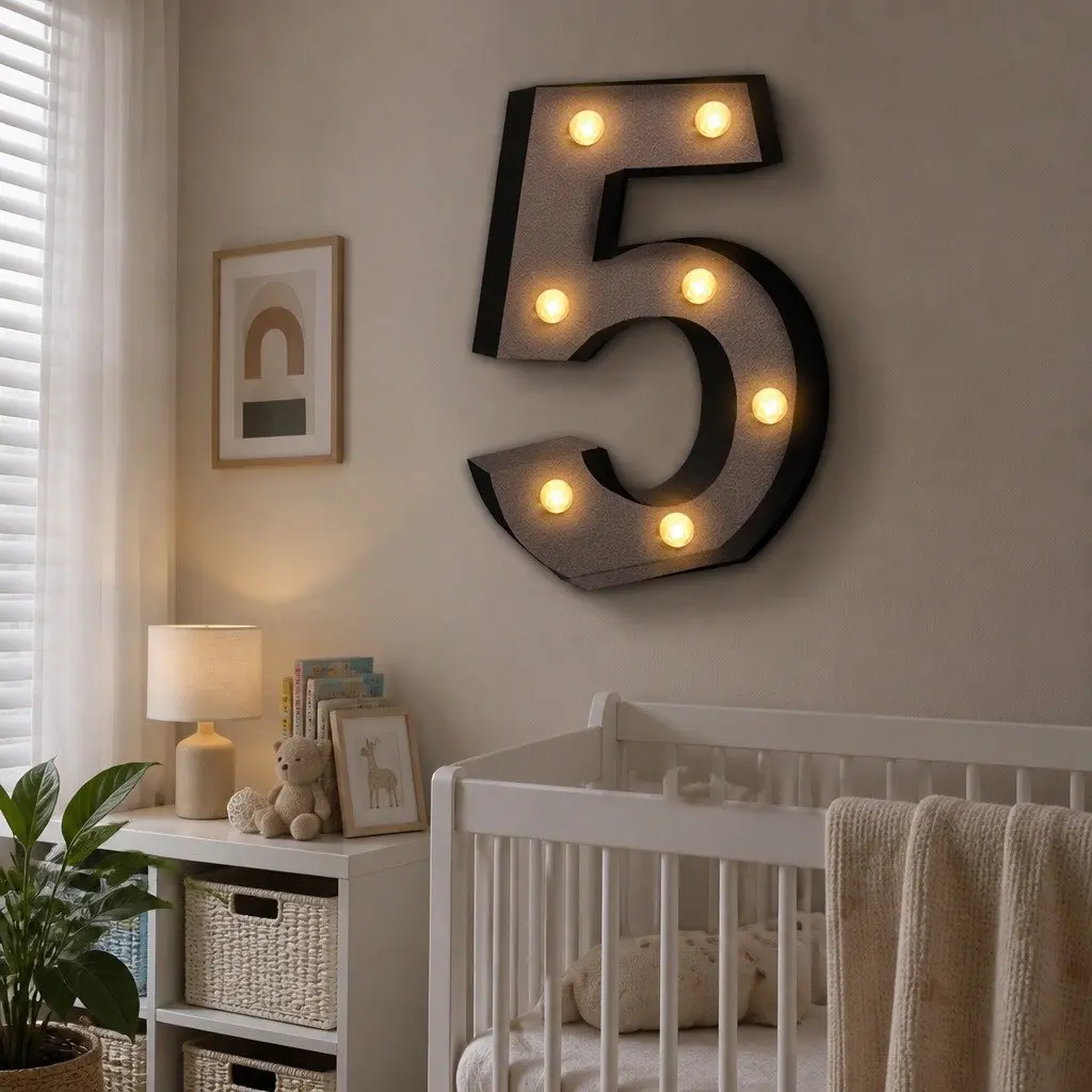 LED Metal Number Light Free Standing Marquee Display Wedding Party Decoration
