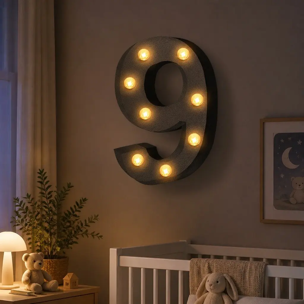 LED Metal Letter Number Light Home Party Wedding Decor Free Standing