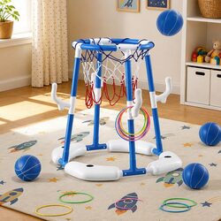 Kids Basketball & Ring Toss Set: Safe and Durable