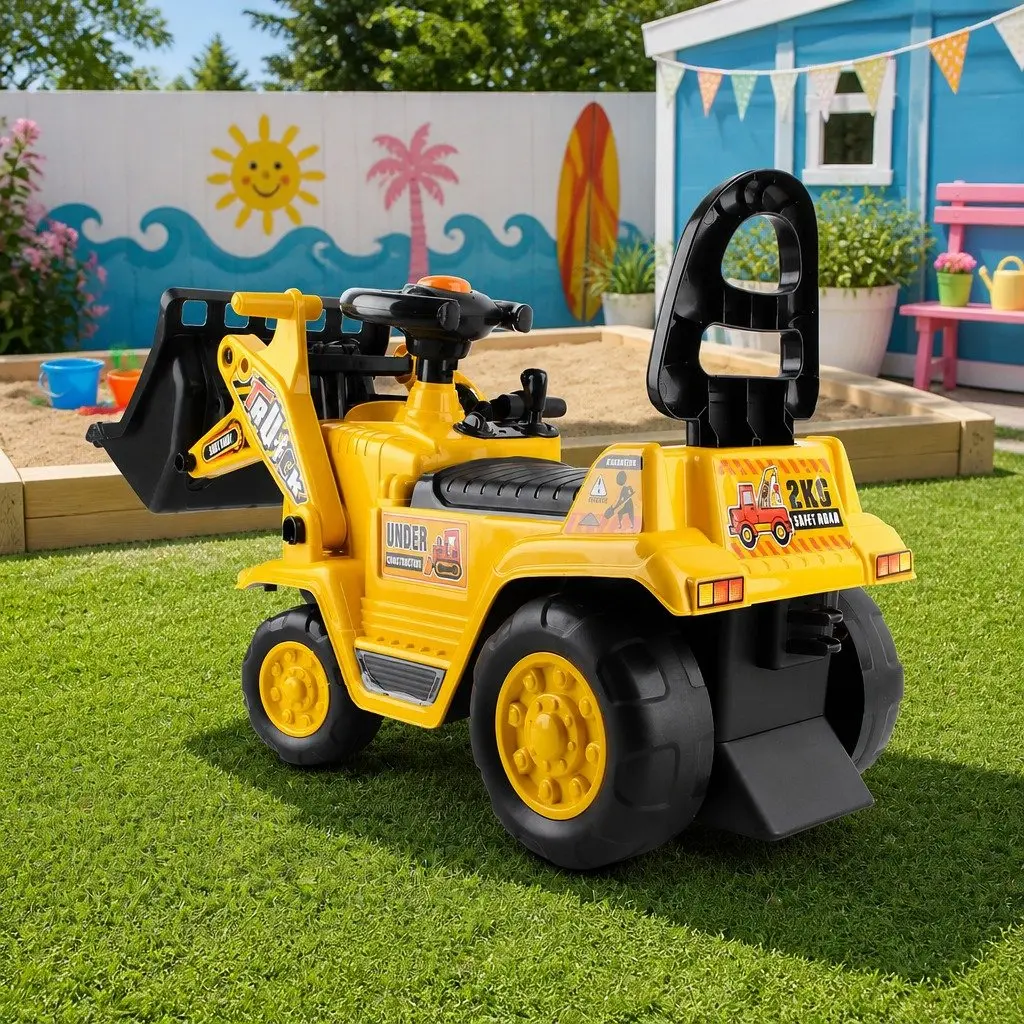 Ride On Car Kids Excavator Toy Yellow Digger Construction Play 80 x 26.5 x 40 cm