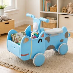 Practical Blue Kids Ride On Push Car with Storage