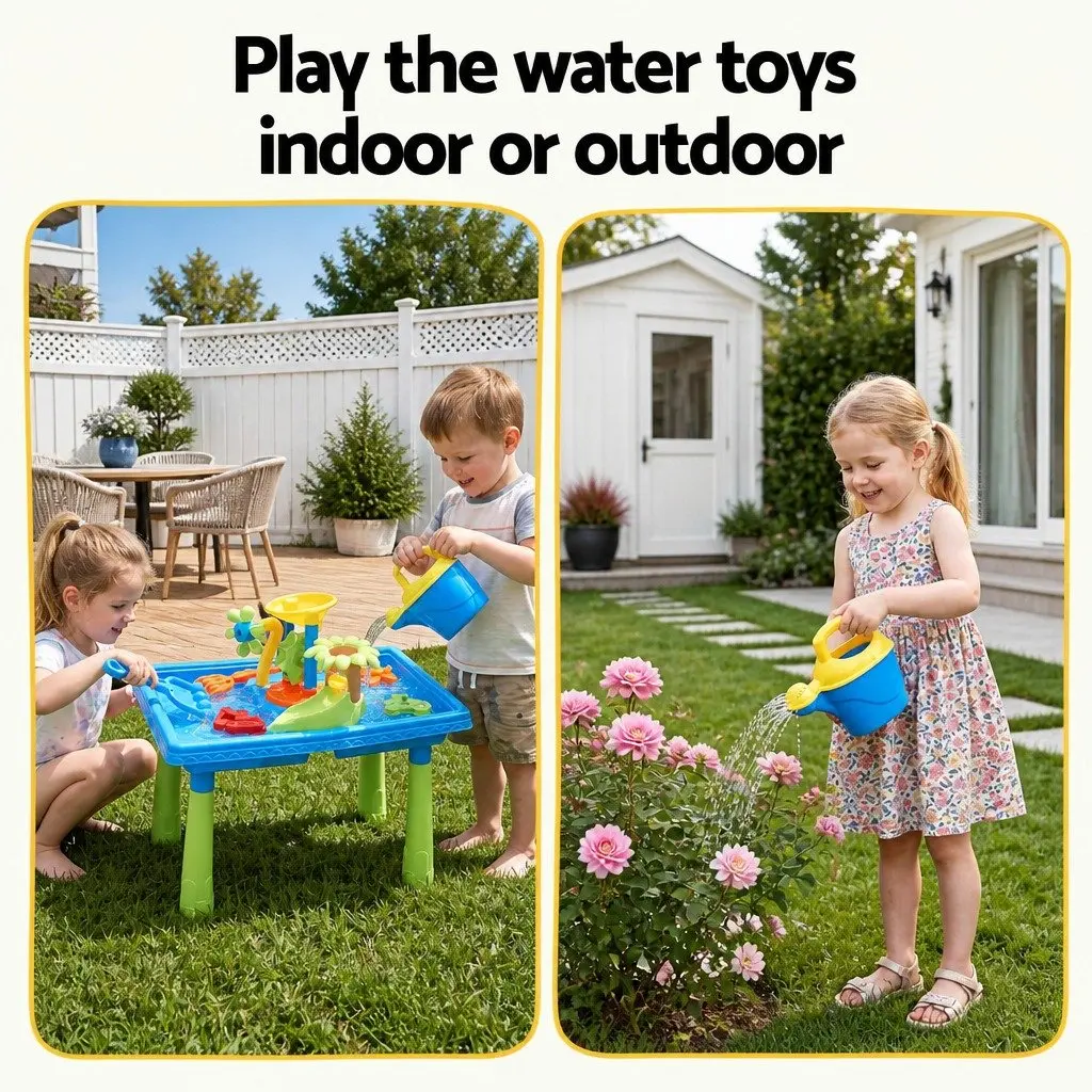 Ride On Digger Toy Outdoor Play Set with Sand Water Table Multicolour