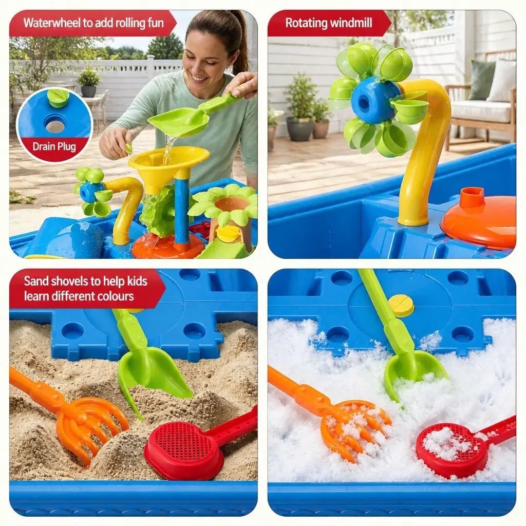 Ride On Digger Toy Outdoor Play Set with Sand Water Table Multicolour