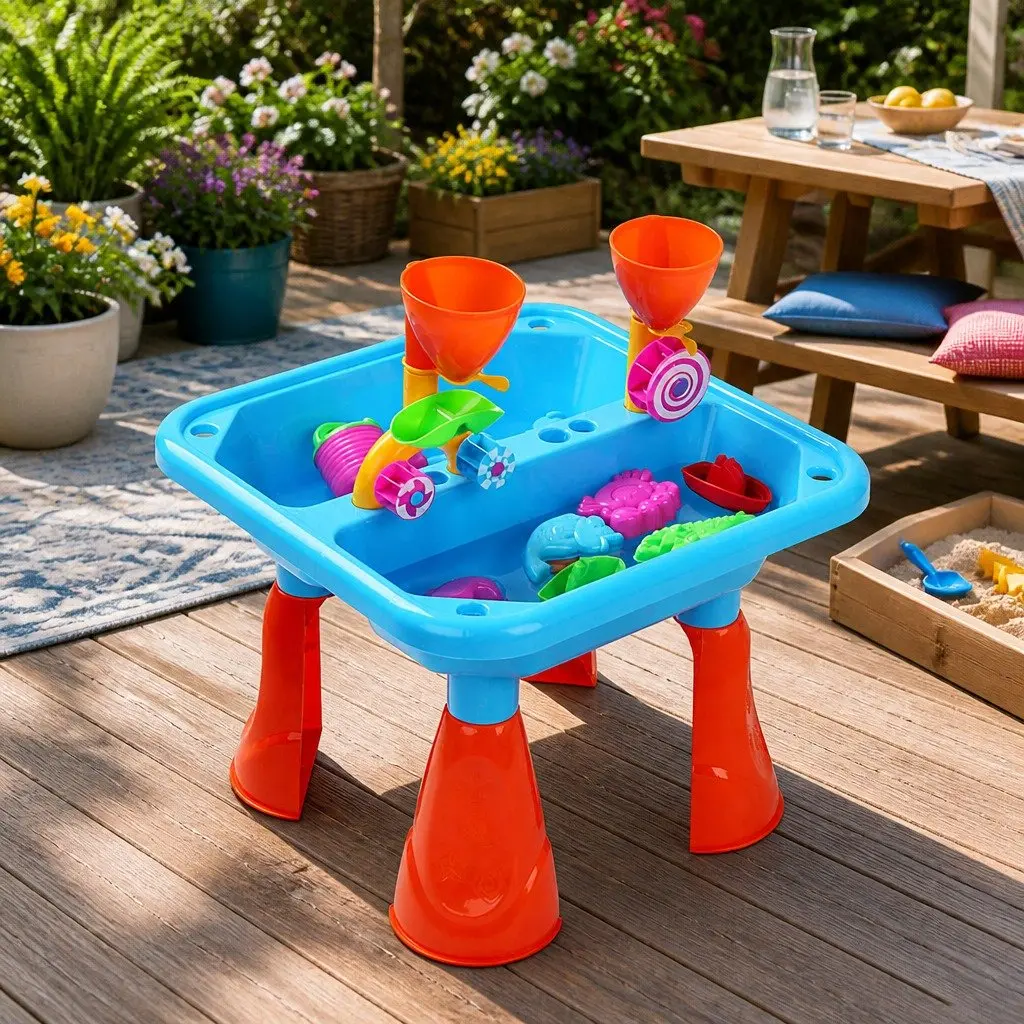 Kids Sand and Water Table Outdoor Play Set for Toddlers 48x48x36cm Multi-Coloured