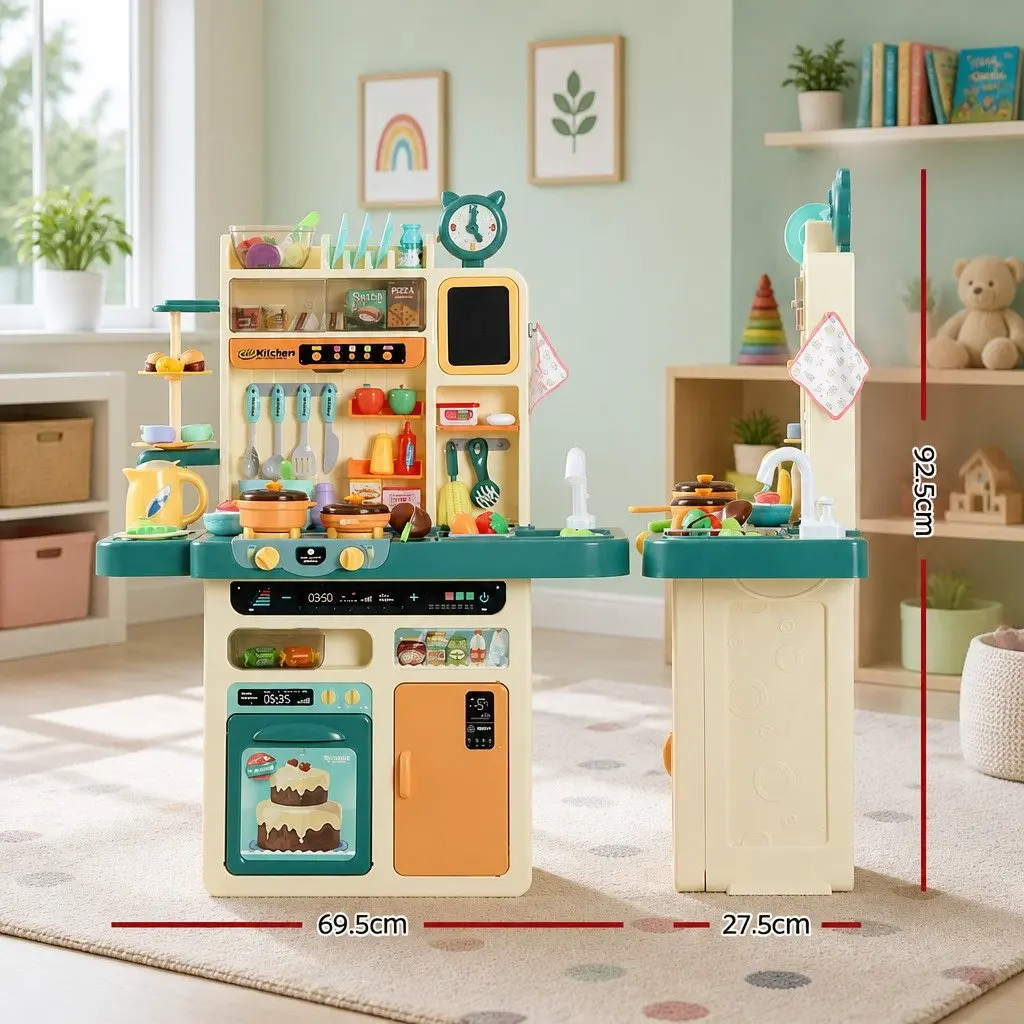 Kids Pretend Play Kitchen Set Cooking Toys 73 Piece Multicoloured