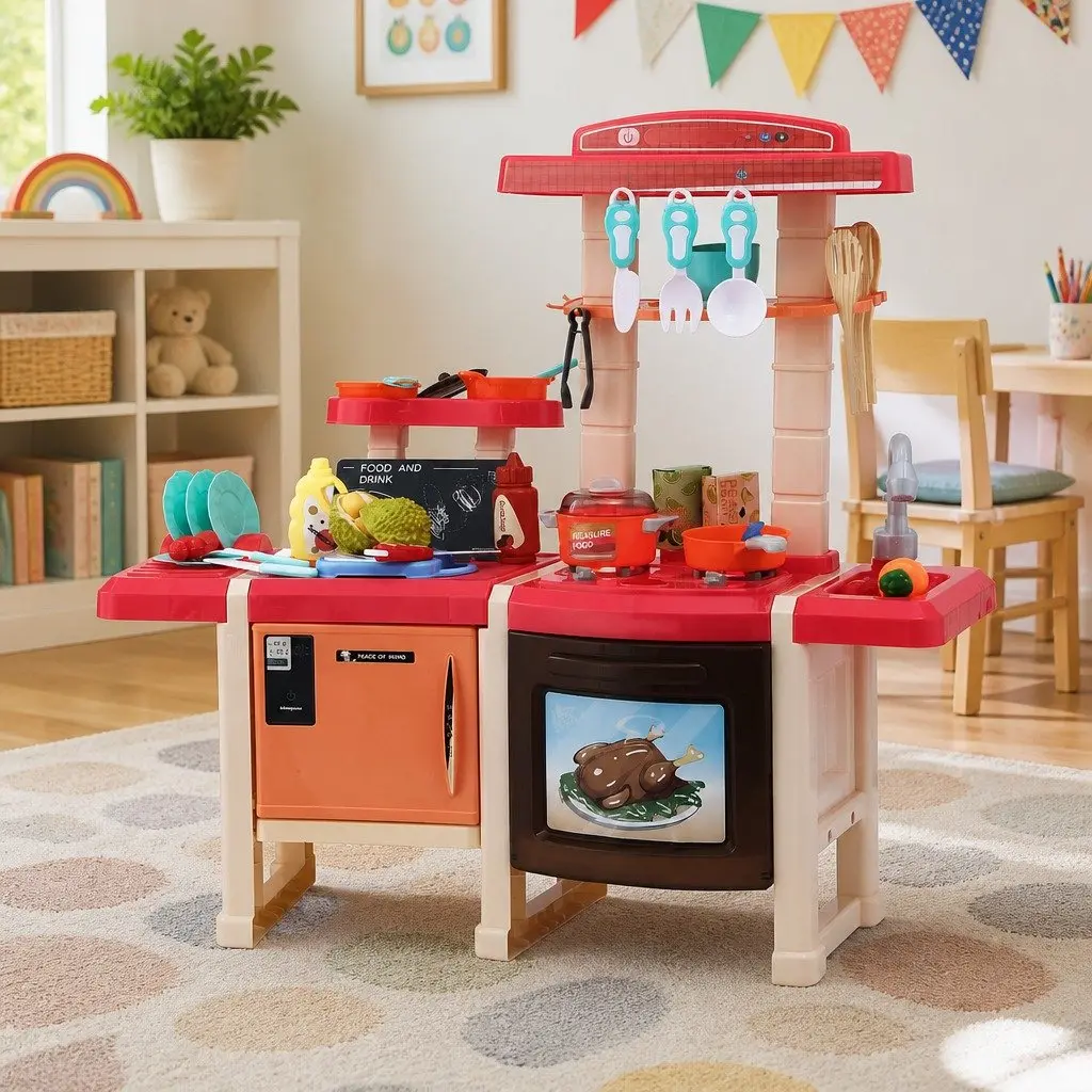 Pretend Play Kitchen Set Cooking Toys 52cm Multicolour