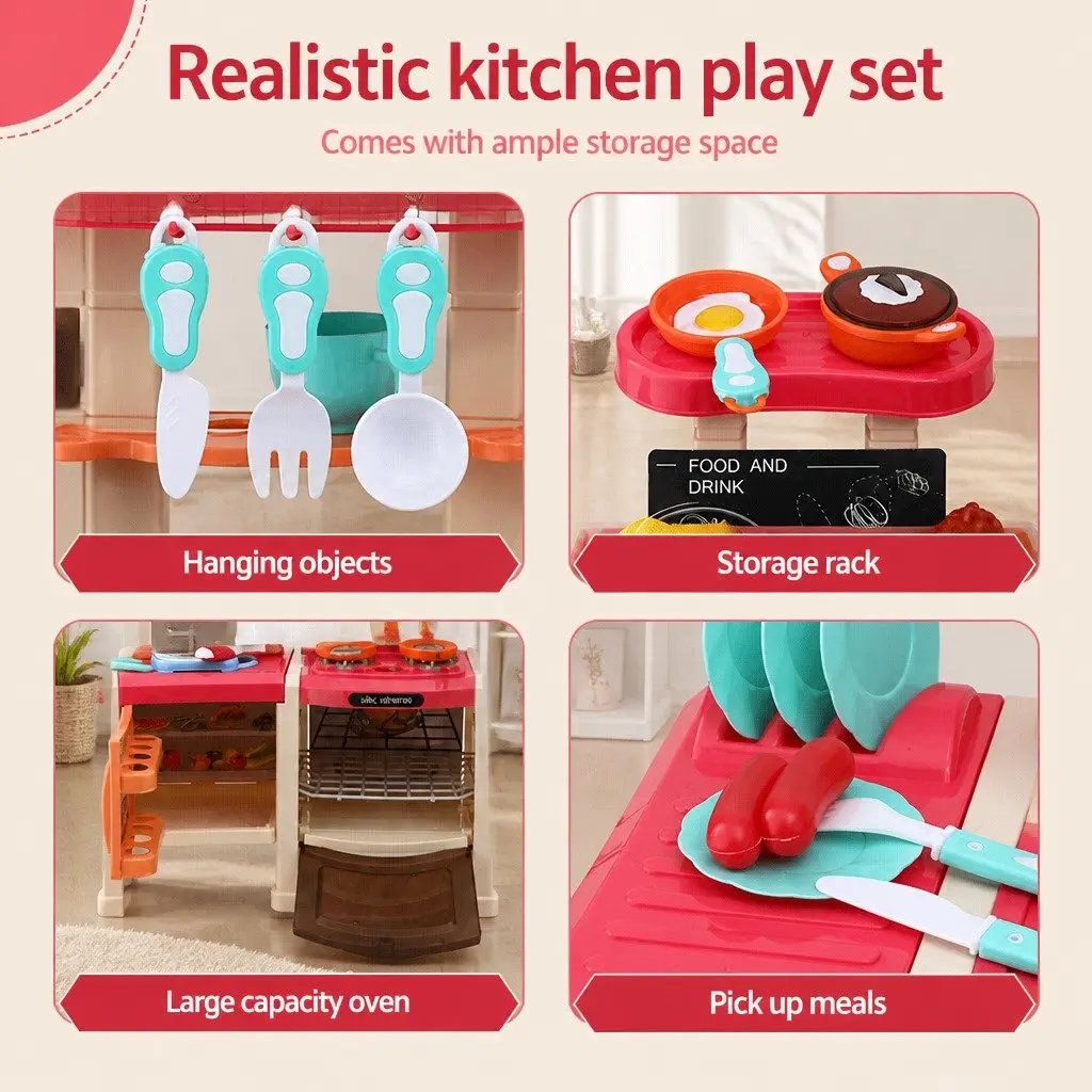 Pretend Play Kitchen Set Cooking Toys 52cm Multicolour