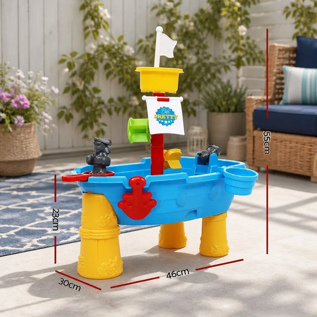 Kids Sand Water Table Outdoor Play Set Activity Toy Blue