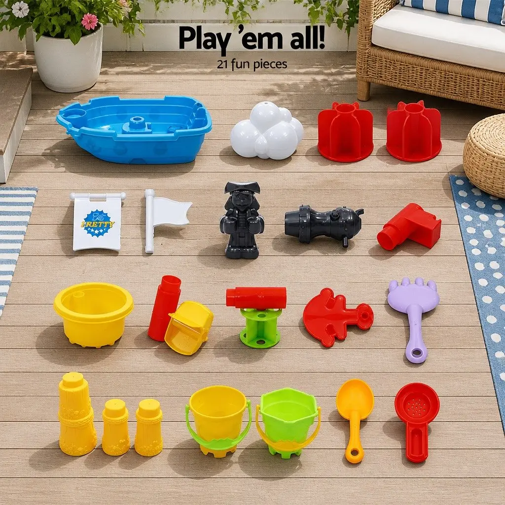Kids Sand Water Table Outdoor Play Set Activity Toy Blue