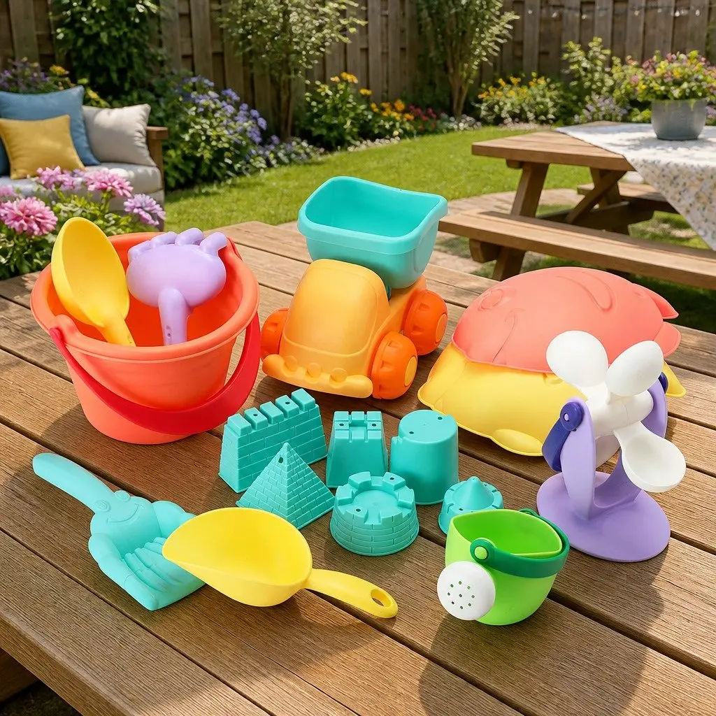 Kids Sand and Water Table Play Set for Outdoor Play 16 Piece Multicolour