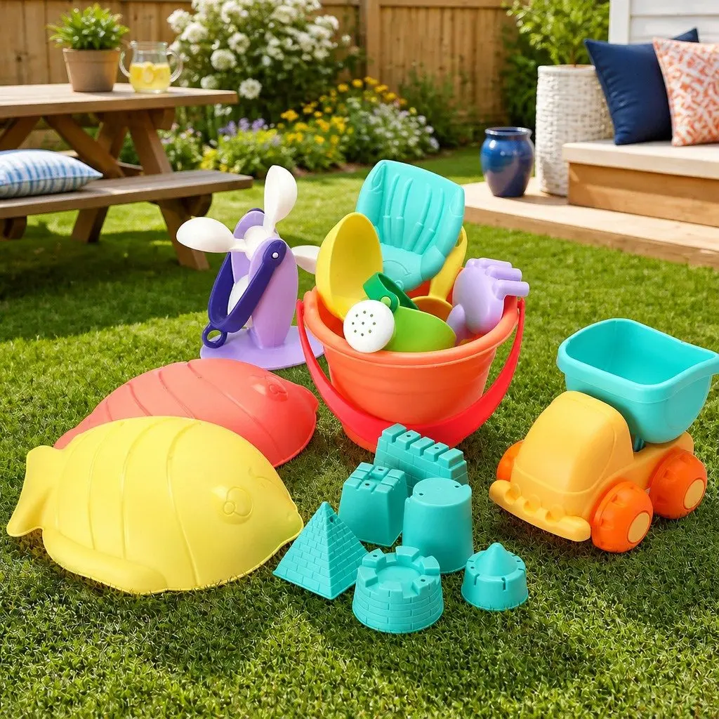 Kids Sand and Water Table Play Set for Outdoor Play 16 Piece Multicolour
