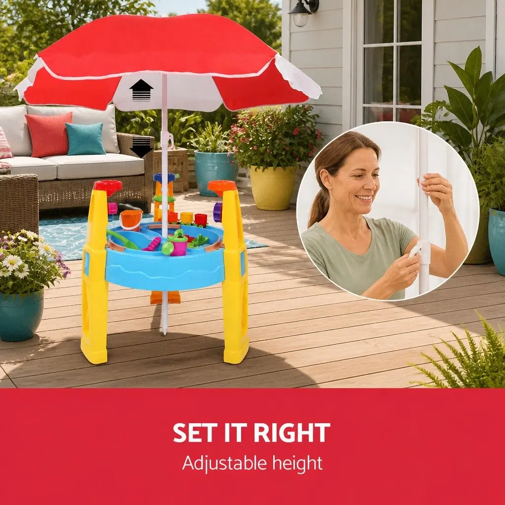 Sand and Water Table Play Set Outdoor Toy 54 x 63 cm Multi-coloured