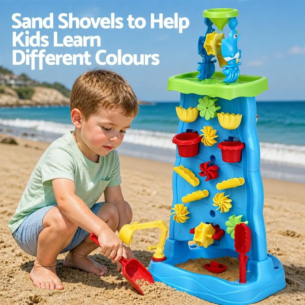 Kids Sand and Water Table Outdoor Play Set Multicolour 43cm L x 34cm W x 92cm H