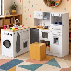 Reliable Kids Wooden Kitchen Playset with Essential Features