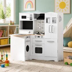 Reliable Wooden Kids Kitchen Play Set for Creative Fun