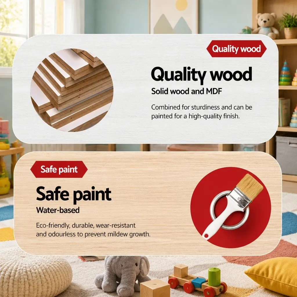 Wooden Kitchen Play Set Pretend Cooking Toys Children Stove Fridge Sink Dark Brown Silver 86cm x 30cm x 80cm