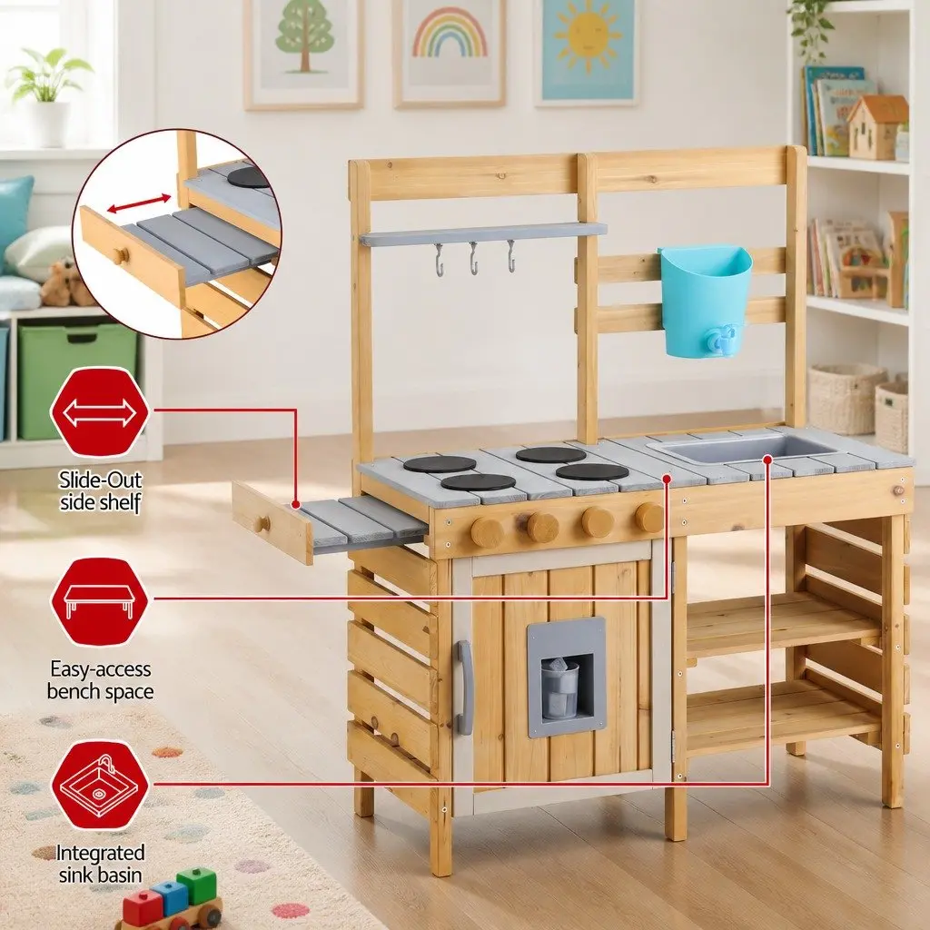 Kids Wooden Kitchen Playset for Endless Fun