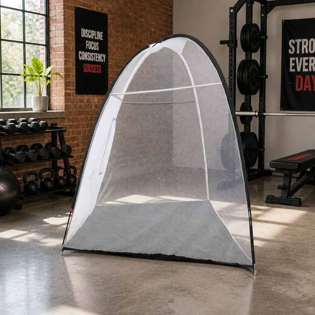 Golf Practice Net 3.5m Training Aid with Driving Mat Target Hitting Indoor