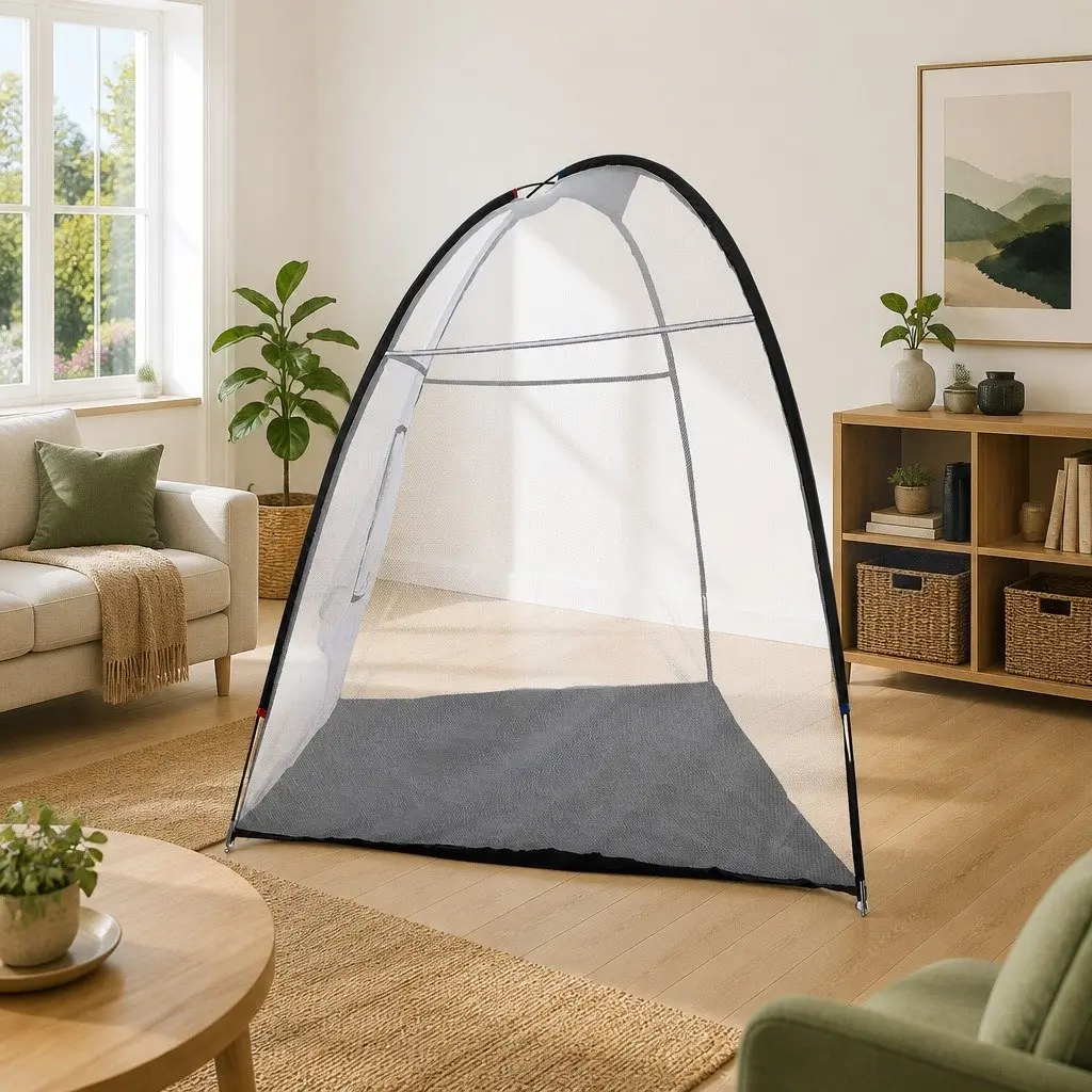 Golf Practice Net 3.5m Portable Training Aid Driving Target Tent Black Outdoor