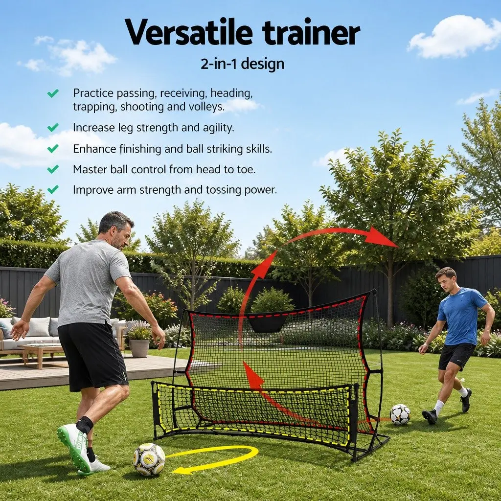 Portable Soccer Rebounder Net Football Training Goal 1.8m Black Lightweight
