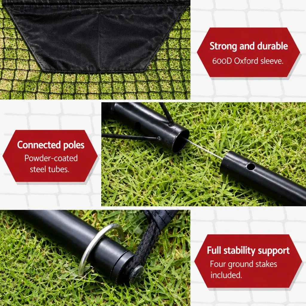 Portable Soccer Rebounder Net Football Training Goal 1.8m Black Lightweight