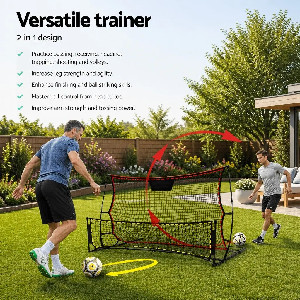 Portable Soccer Rebounder Net Training Goal 2.1m Black