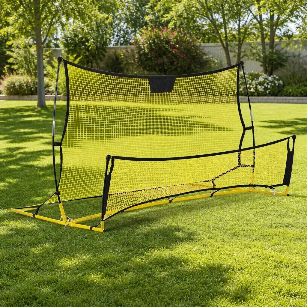 Portable Soccer Rebounder Net Training Goal 2.1m Yellow