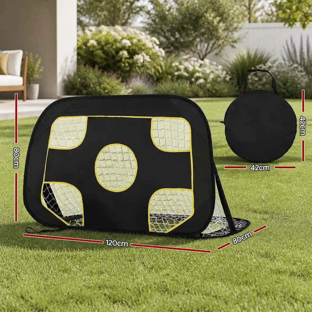 Portable Soccer Goal Rebounder Training Net 120x80x80cm Black