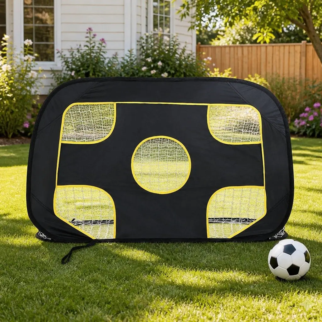 Portable Soccer Goal Rebounder Training Net 120x80x80cm Black