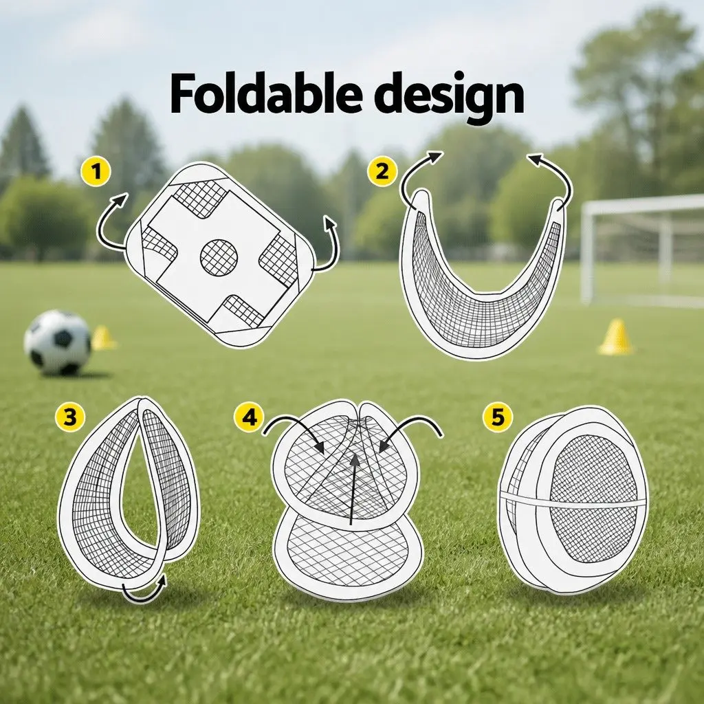 Portable Soccer Goal Rebounder Training Net 120x80x80cm Black